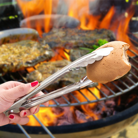 AKAKD Barbecue clip 304 stainless steel home kitchen longer thicker baked meat fish clip steak bun bread food