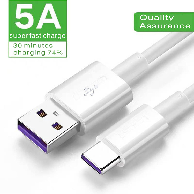 Type-c Data Cable, 5a Super Fast Charging Cable, Double-sided Round Head Data Cable，mobile phone charging cable