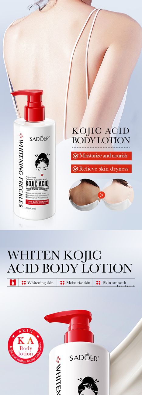 SADOER Kojic acid whitening and tender body lotion hydrating moisturizing whitening body lotion