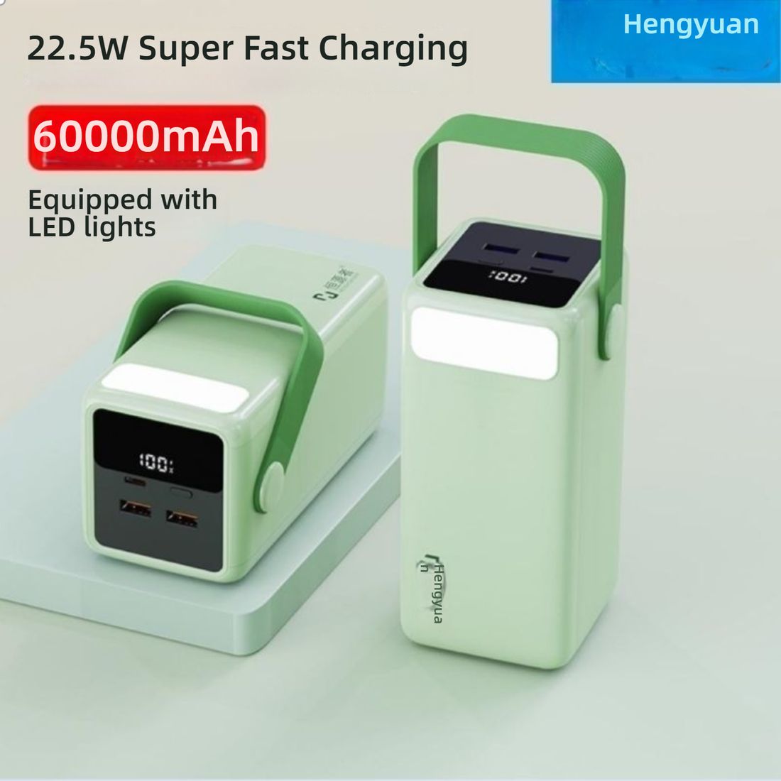 60000mAh two-way fast charging power bank with camping lightUltra-large capacity outdoor mobile power supply, suitable for live streaming and camping
