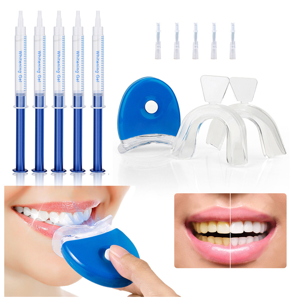 GS-012C Home Use Teeth Whitening Kit with led light Care Oral Hygiene Tooth Whitener Bleaching White With Carbamide Peroxide
