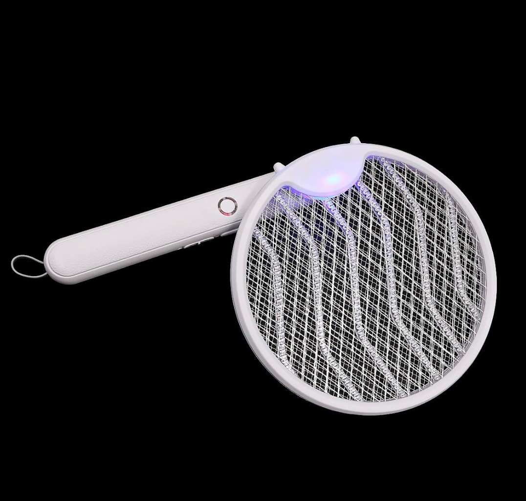 Electric Fly Swatter Mosquito killer Lamp 2 in 1, Foldable, Standing, Wall Mounted, 3000 V with USB, Rechargeable, Suitable for Home, Garden, Camping, Indoor and Outdoor Use