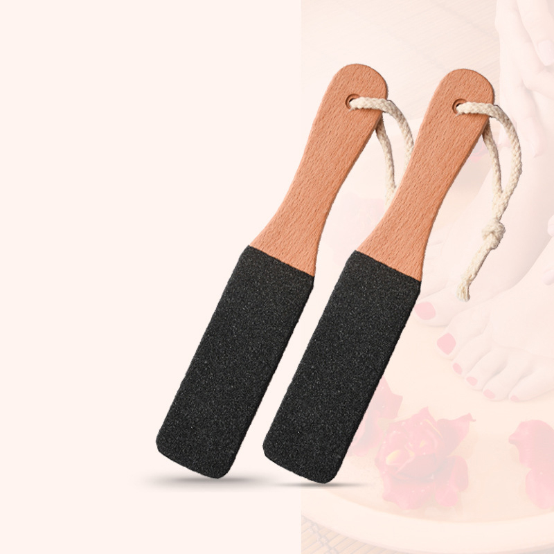 2 Pcs Foot File Callus Remover Heel Grater Wooden Handle Foot Scrubber Pedicure File Foot Filer for Dead Skin Professional