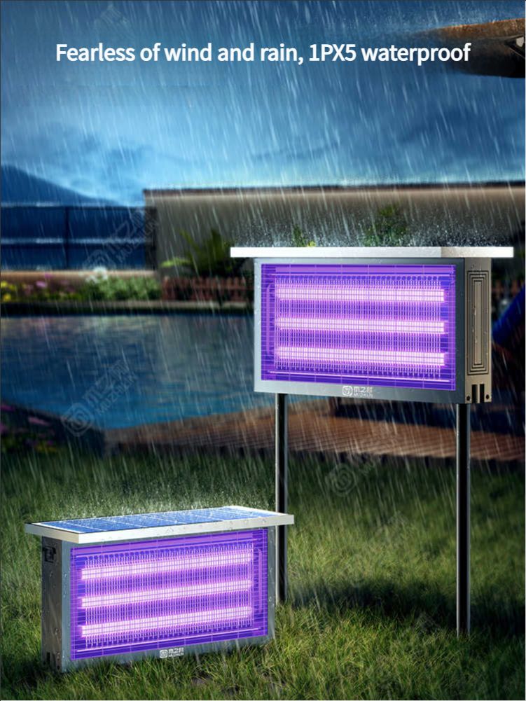 Solar-powered mosquito-killing lamp, outdoor courtyard and garden, outdoor waterproof fly-killing lamp, mosquito-repelling, camping, orchard, insect trapping and killing wonder
