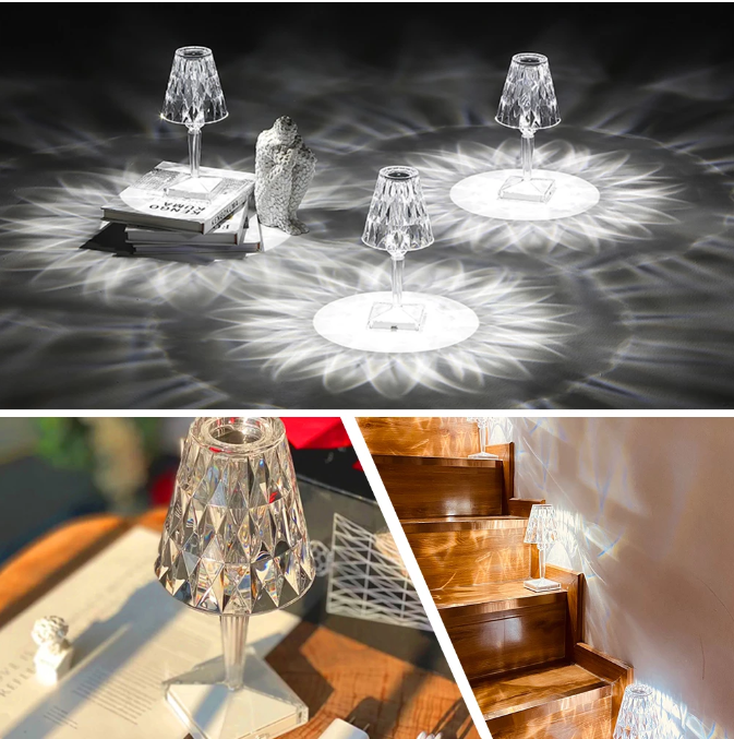 Diamond Table Lamp Acrylic Decoration Desk Lamps For Bedroom Bedside Bar Crystal Lighting Fixtures Gift LED Night Light