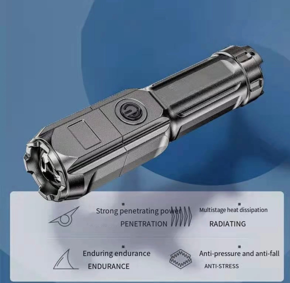 LED Flashlights - Mini Camping Flashlights with High Lumens, 3 Modes, Zoomable Beam - Powerful, Bright, Circle charge, and Versatile Tactical Flash Light for Outdoor and Home Use