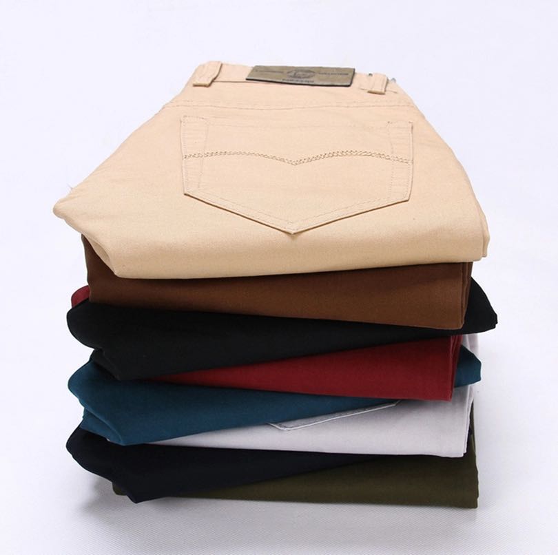 New Casual Pants Men Cotton Slim Fit Chinos Fashion Trousers Male Clothing Plus Size 9 colour ( see size table deatil) 28-38