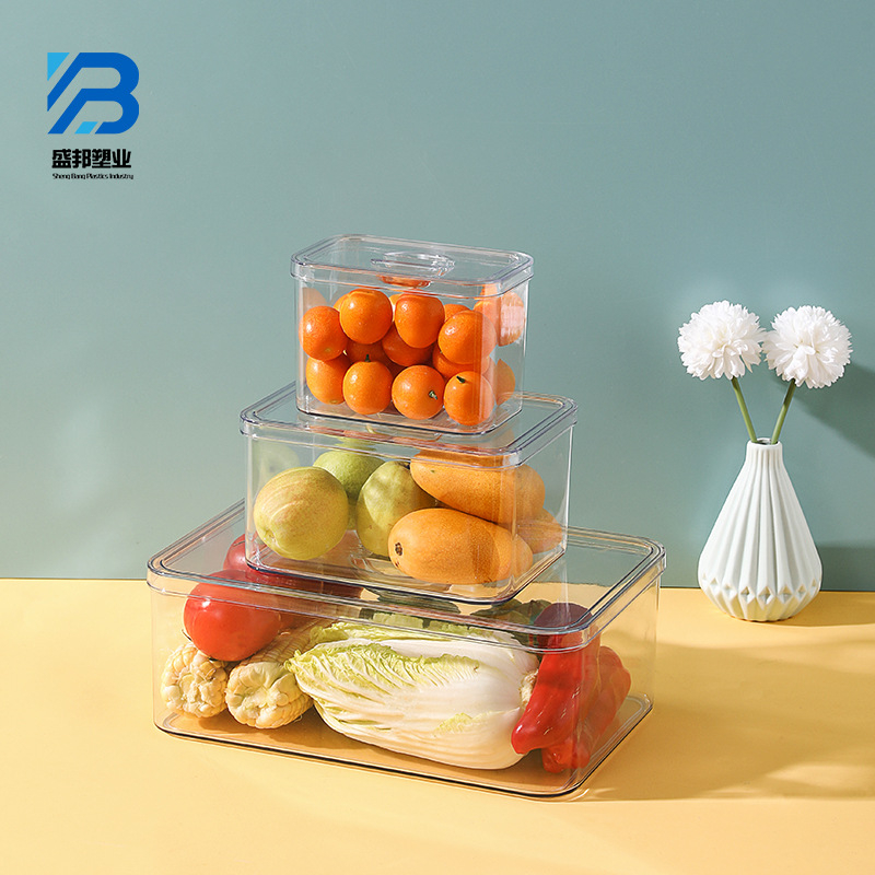 2222 Refrigerator Storage Box Clear Kitchen Cabinet Drawer PET Egg Food Organizer Fruit Fresh-keeping Container