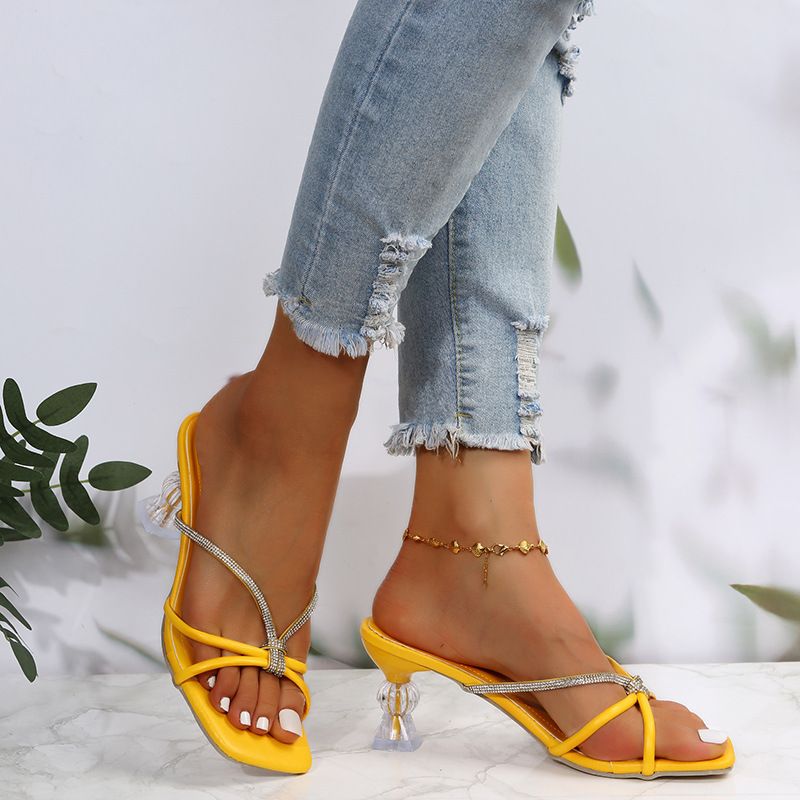 Summer new large size women's rhine-diamond high heels with European style pair shoes casual and comfortable 5492
