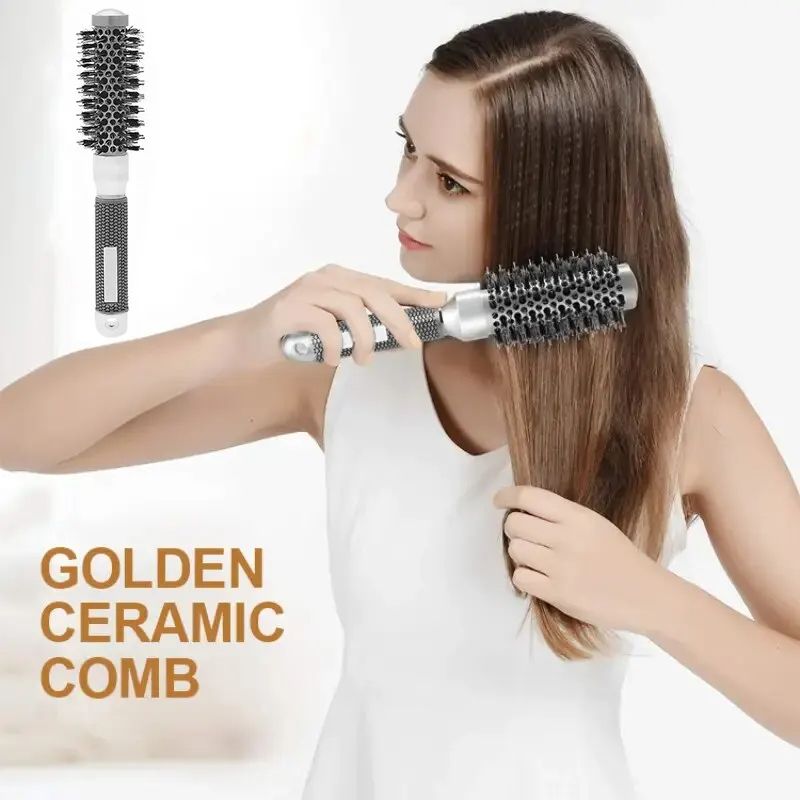Ceramic Comb, Curled Hair Comb, Aluminum Tube, Air Shaped, Fluffy, Smooth Hair, Roller Comb, Curled Hair, Roller Comb Shape