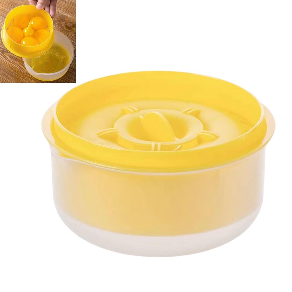 Egg separator for raw eggs, 2 in 1 yolk separator with whisk, can separate up to 5 eggs, egg white separator easily separates egg white and yolk