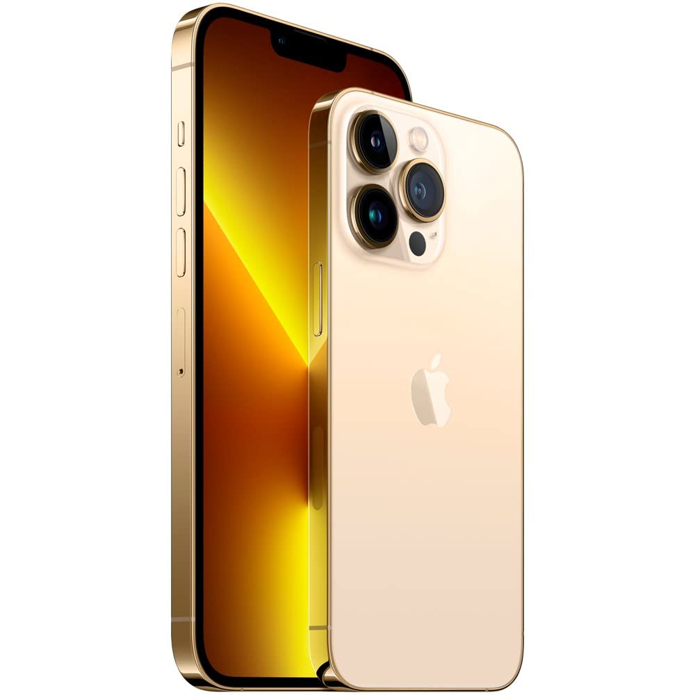 Apple iPhone 13 Pro (Unlocked, 128GB)  6.1” Super Retina XDR, A15 Bionic Chip, Pro Camera System Refurbishment GSM Phone【Lowest Price Online】Golden