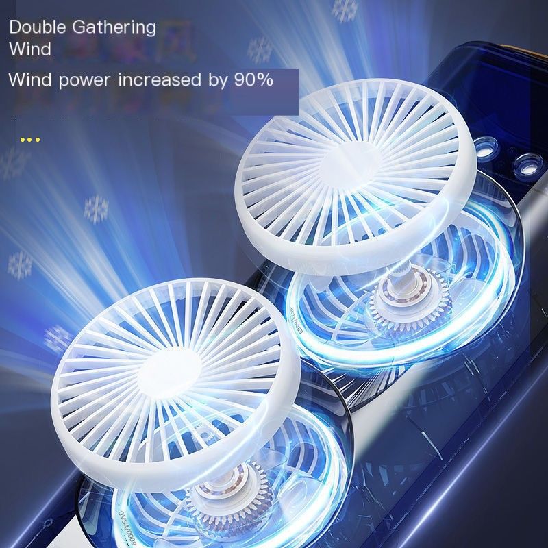 New double-head spray fan for home, dormitory, office, USB shaking mini fan, rechargeable, remote control, silent