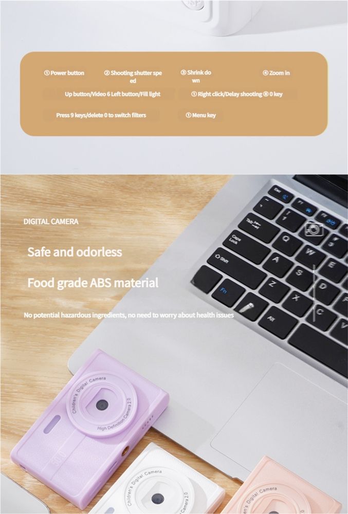 New CCD Digital Camera, Student and Children's Selfie Recorder, Portable Card Camera