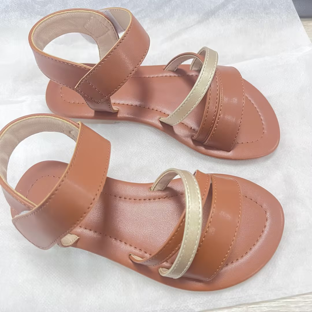 Sweet Girls Sandals Toddler Kids Baby Children's Sandals Non-Slip Cross Shoes Summer Baby Princess Flat Shoes