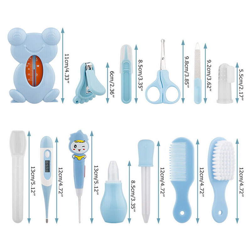 xh01 13PCS/Set Baby Health Care Newborn Baby Nail Hair Thermometer Grooming Brush Kit Care Baby Essentials Newborn Material Safety