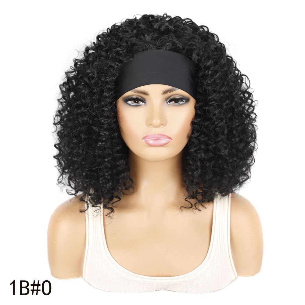 TopKiss Fashionable Short Curly Wig with High Temperature Fiber, Headband and Ice Silk Hairnet for Women's Dressup Local