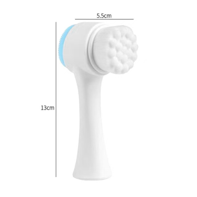 Double-Sided Silicone Face Cleansing Brush Facial Cleanser Blackhead Removal Product Pore Cleaner Exfoliator Face Scrub Brush