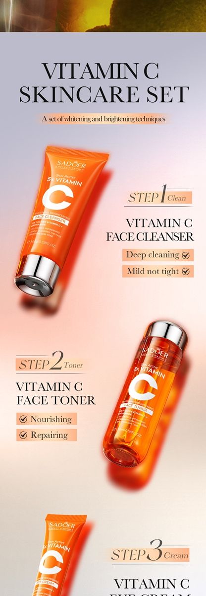 SADOER Five Dimensional C Whitening and Brightening Skincare Gift Box Skincare Set Box Cross border Foreign Trade