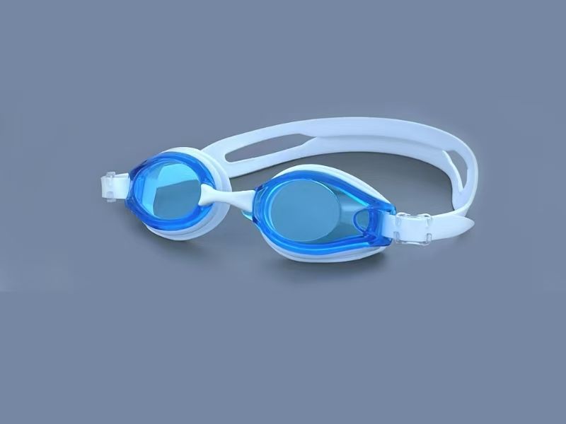 AUNONT Anti-fog waterproof swimming goggles pool swimming sports waterproof glasses kids swimming goggles with storage bag kids swim cap kids cartoon swim capAqua blue anti-fog