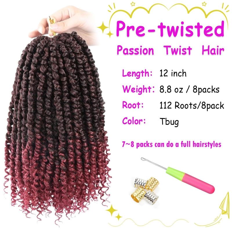 12 inches Spring twisted crochet hair wig Passion Twist Crochet Hair synthetic hair CRRSHOP wigs 