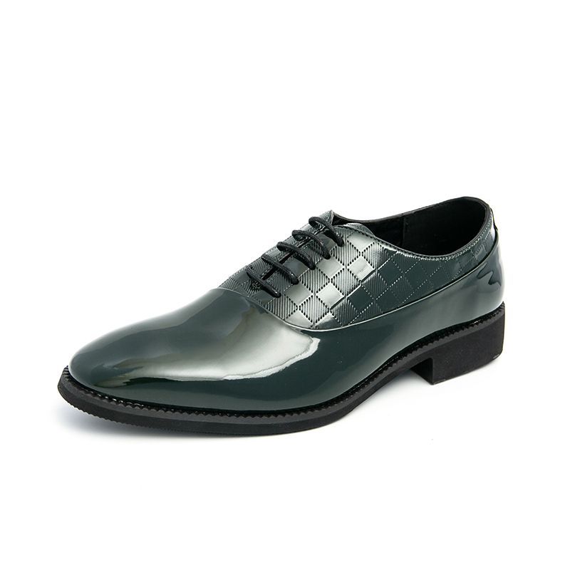 Men Patent Leather Formal Shoes Man Luxury Elegant Dress Shoe Male Footwears The Suit For Official Office Wedding Party BusinessGreen