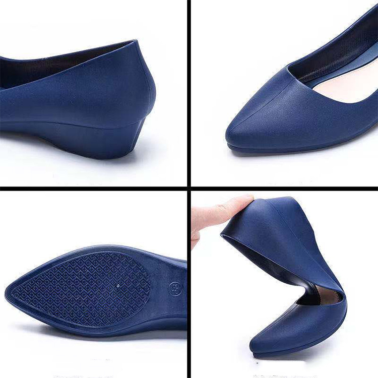 Pointed Single Shoes Wedge Heel Ladies Shoes Casual Work Peas Shoes Wear-resistant Women's Shoes