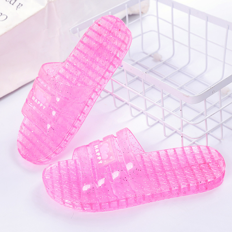 1 Women's Non-Slip Wear-Resistant Transparent Slippers Lightweight Comfortable Glitter Slippers