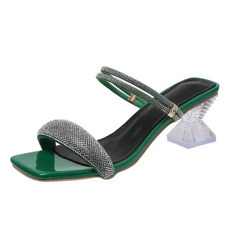 Summer High-heeled Sandals Female Thick Heels Open Toe Slippers Women's Shoes