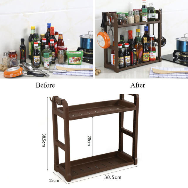 Multipurpose Plastic Shelf Seasoning Rack Shelves Kitchen Storage Rack