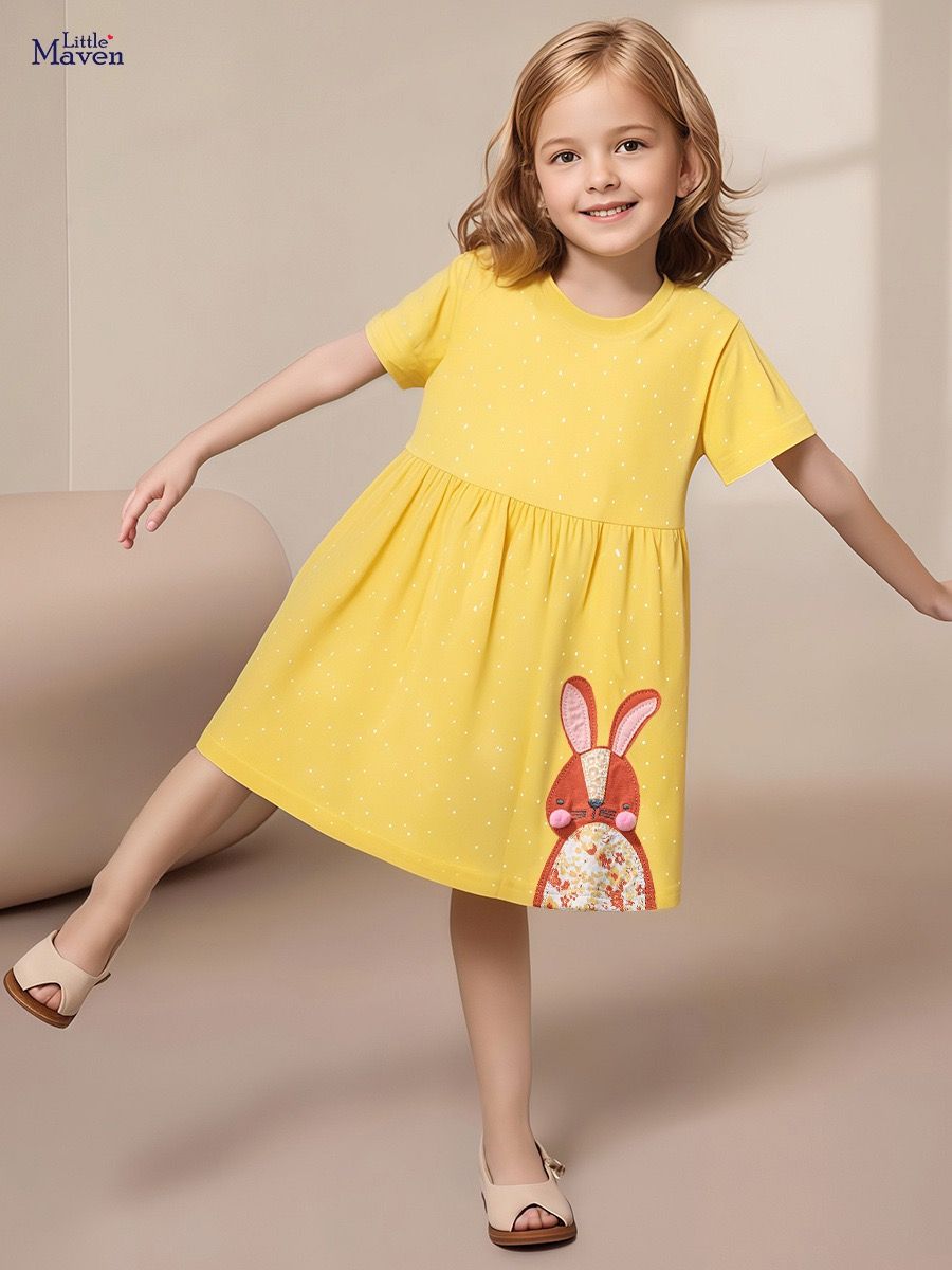 Foreign trade children's clothing new children's dress European and American pure cotton girls' princess skirt summer short sleeved children's skirt