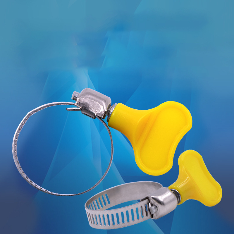 12pcs Automobile oil pipe hose clamp plastic handle hose clamp stainless steel hose clamp clamp buckle water pipe clamp leather pipe buckle clamp gas pipe hose clamp
