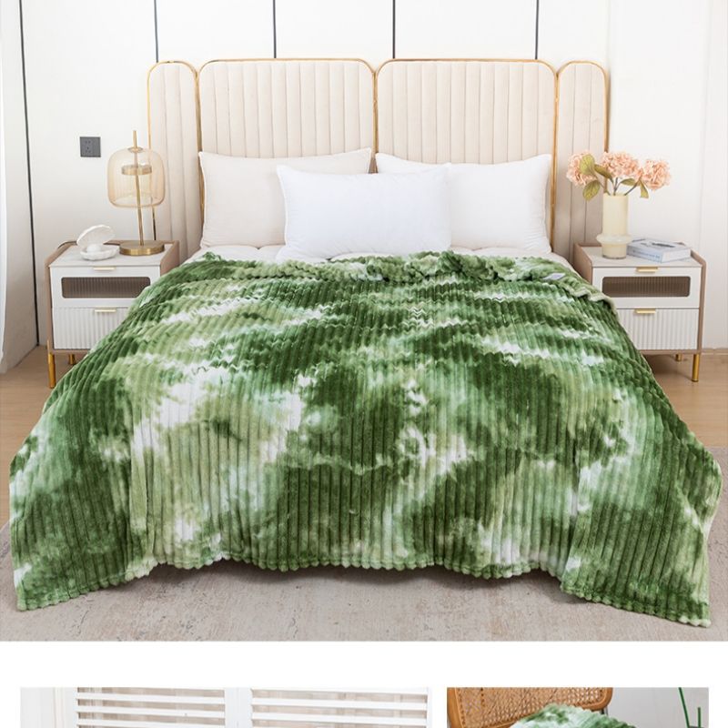 70cm*100cm ,100cm*150cm,150cm*200cm,180cm*200cm,200cm*230cm Colorful cloud tie dye wide stripe milk flannel blanket, sofa blanket, bed tail blanket, leg blanket cover CRRSHOP free shipping blanket