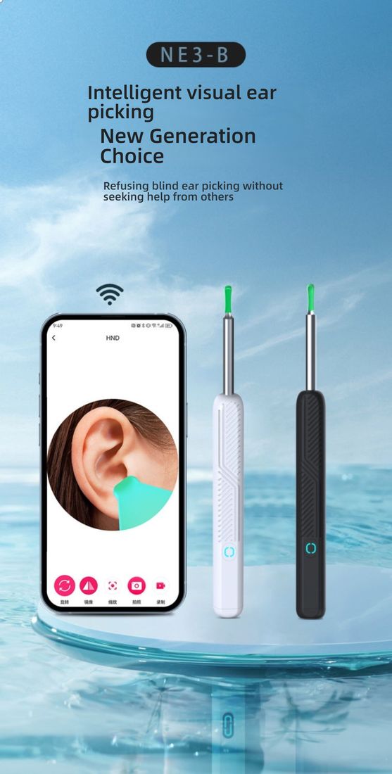  Wireless Smart Visual Ear Cleaner with HD Camera, LED Light, Connects to Phone for Adults & Kids - Safe & Easy Ear Wax Removal Tool 