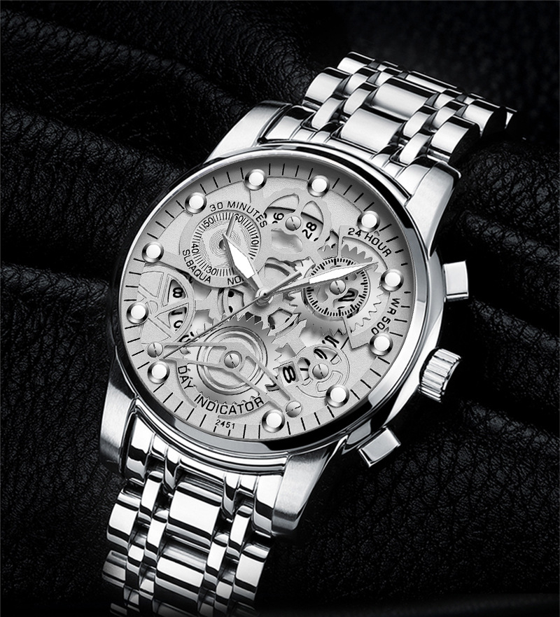 VOOM Men's automatic hollow out non mechanical business watch trend quartz watch student waterproof men's watch luminous watch