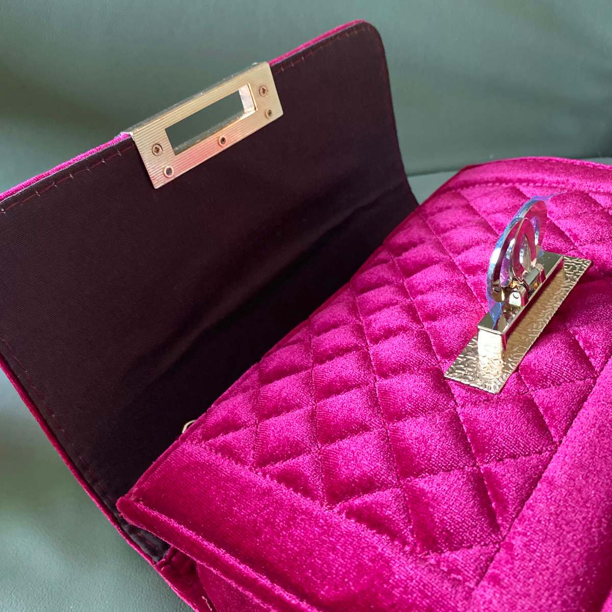 New Korean style ladies flannel diamond chain messenger bag fashionable and simple bag