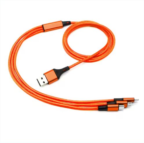 USB Cable Fast Charging New Design 5 in 1 Nylon Data Cable for Phones