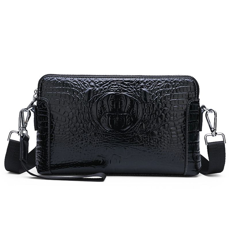 2024 new wrist bag fashion crocodile print men's hand bag single shoulder crossbody small square bag 8816