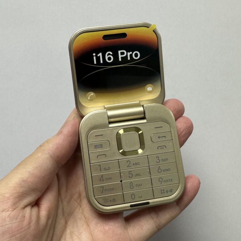 Mini Flip Phone Cross border i16 Pro Flip Phone Dual SIM 2G Button Mini Foreign Trade Phone