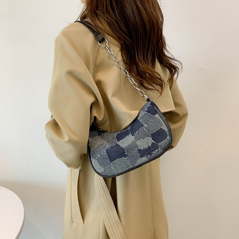 HJ8204 Ladies Mini Fashion Chain Clutch Shoulder Crossbody Denim Bags