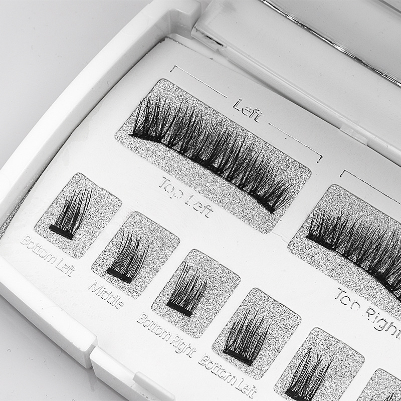 Dual Magnetic Eyelashes, Natural Outer Wing Magnetic Lashes, No Glue, 0.2mm Ultra Thin Magnet, Resuable & Light 3D False Lashes