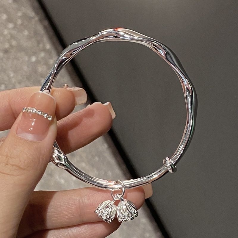 S273 Women's Niche Bright Face Lotus Bracelet Twisted Pattern Alloy Bracelet