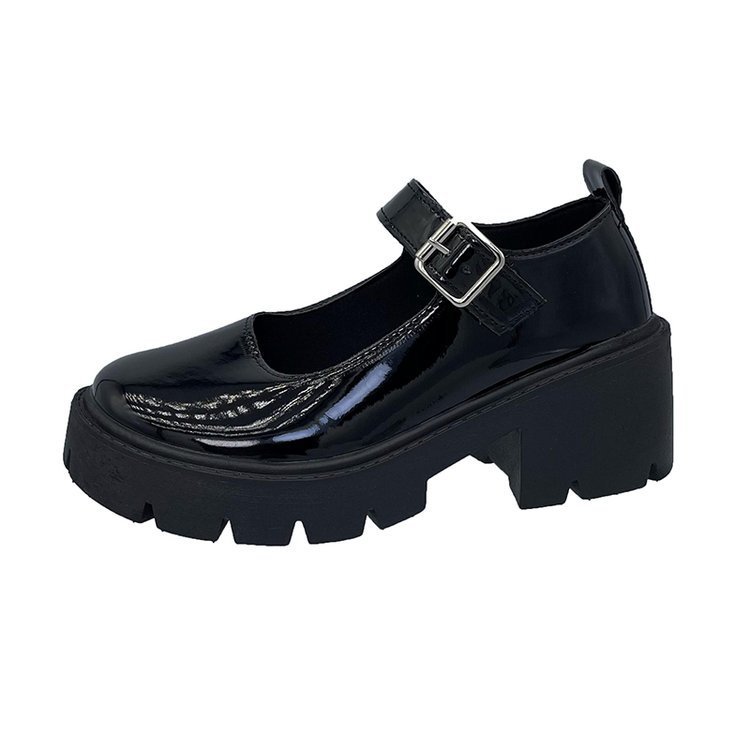 Leather Shoe Lady Oxford Shoe Sponge Cake Thick Soled Retro Mary Jane Shoes Janey Shoes Women's New Four Seasons Japanese Fashion Thin Leather Shoes