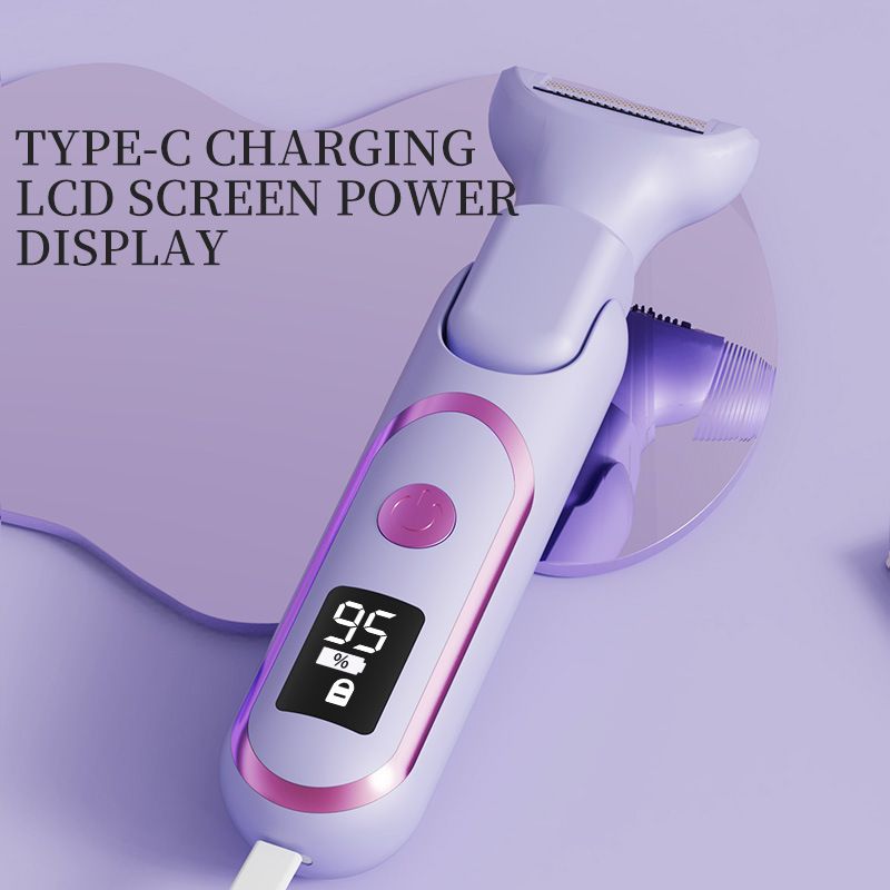 Digital display TYPE-C multifunctional women's shaver hair removal instrument armpit electric shaver private eyebrow trimmer