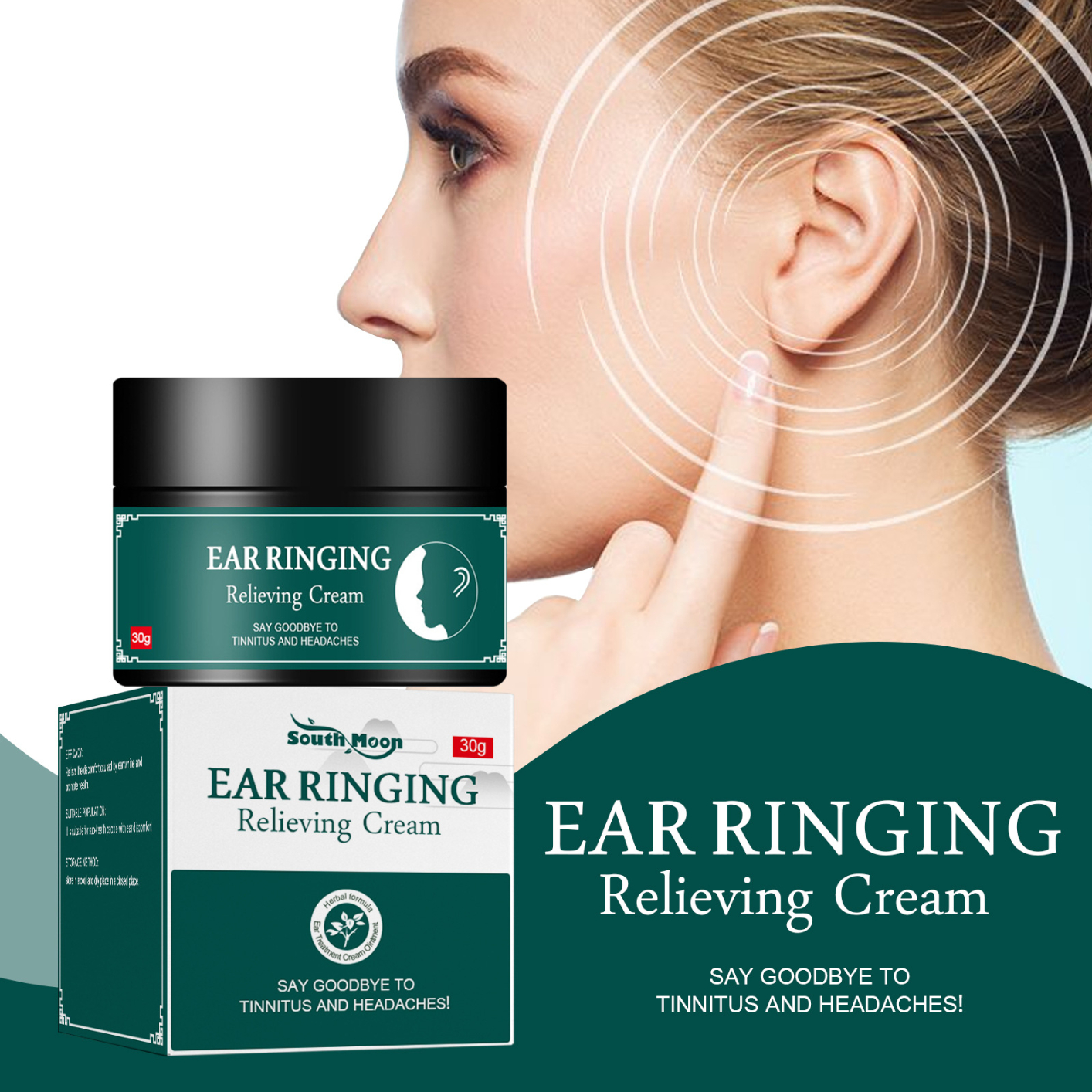 South Moon Ear Treatment Tinnitus Ointment Relieves Hearing Impairment and Ear Health Topical Ointment