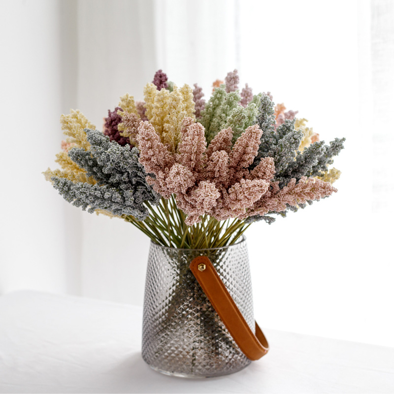 6Pcs Artificial Corn Ears Flowers Dried Wheat Sheaves Stalks Bundles Bouquet Decorative for Home Wedding Store