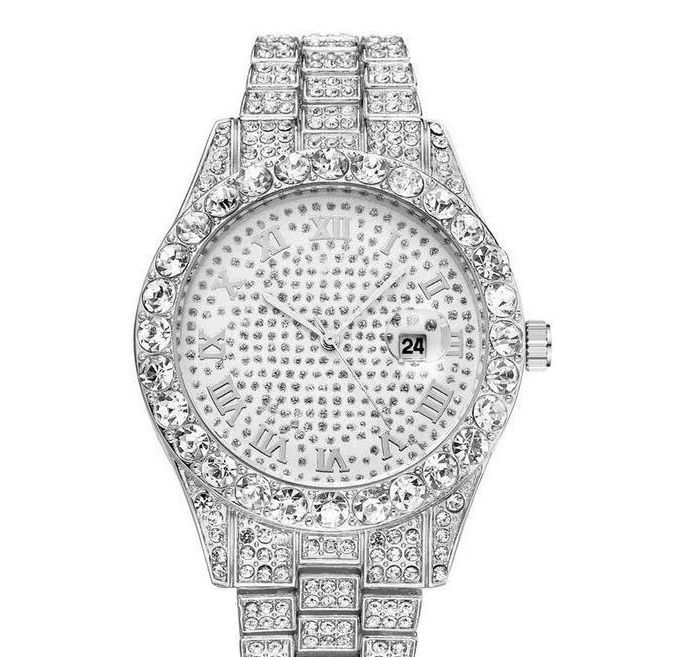Large dial watch men's watch Roman scale steel strip men's watch Starry Sky business leisure calendar quartz watch
