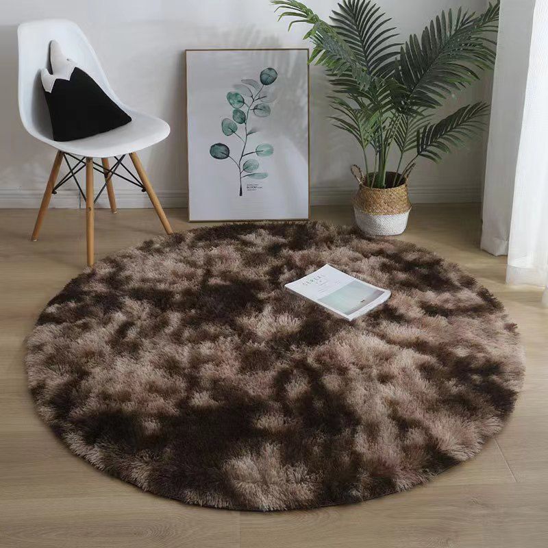 Tie-dye Round silk plush carpet, hanging basket chair cushion, yoga mat, living room bedroom sofa cushion, anti slip and easy to maintain floor mat free shipping