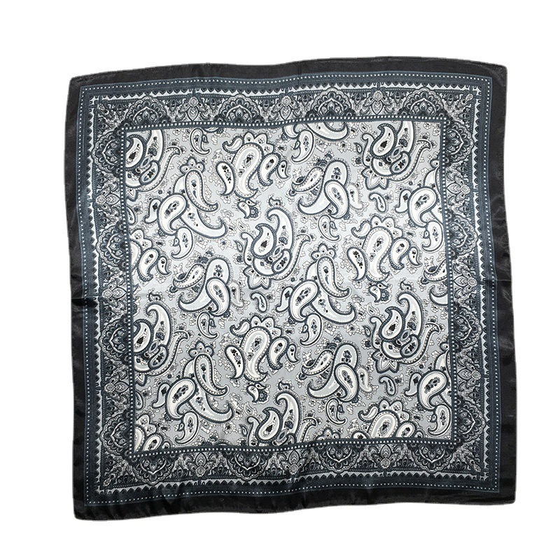 Tied Hair Scarf Cashew Nut Simulation Silk Scarf Female New Small Square Scarf Bag decoration headband 60CM*60CM
