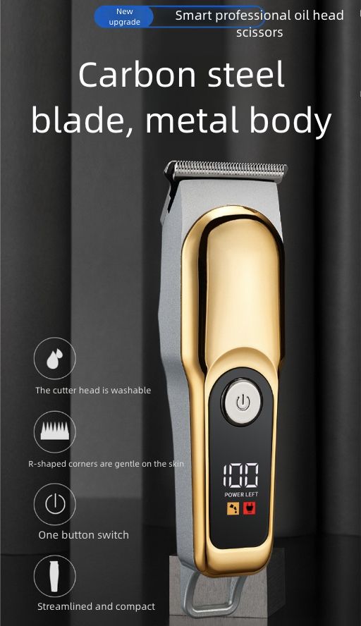 Hair Cutting Tools New Oil Head Electric Hair Clipper Digital Display Electric Push Clipper Professional Portable Mini Hair Clipper Carving Hair Clipper